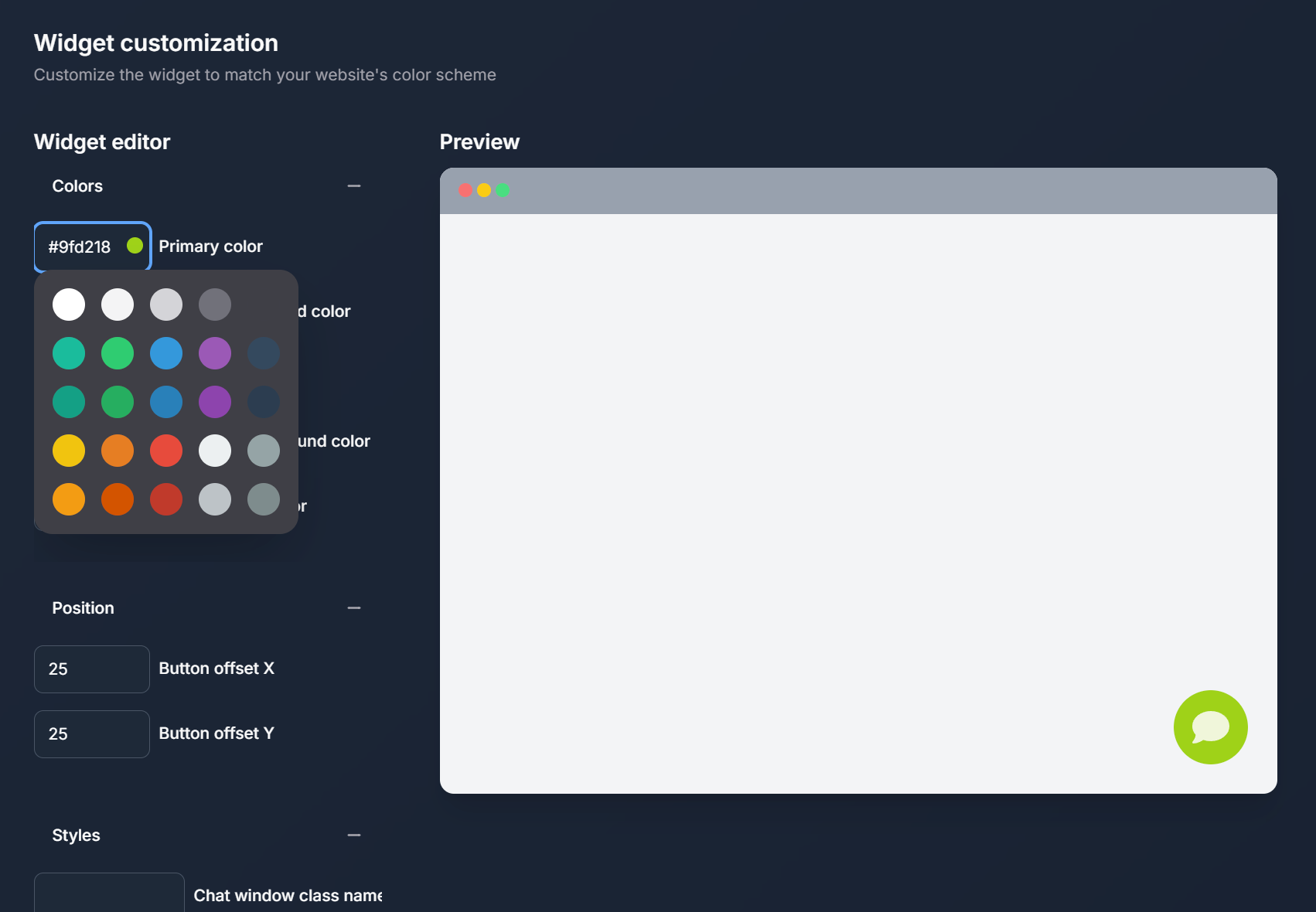 Color picker interface